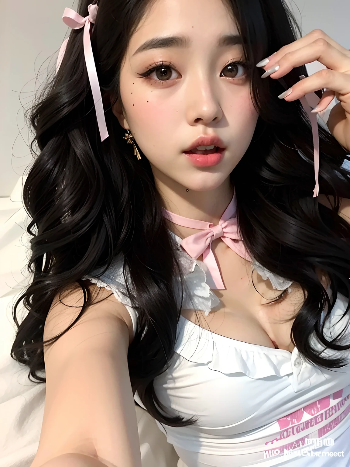 araffe asian girl with long black hair and pink bow tie, ulzzang, cruel korean goth girl, korean girl, wan adorable korean face, asian girl with long hair, gorgeous young korean woman, aesthetic cute with flutter, beautiful south korean woman, beautiful young korean woman, young adorable korean face, young cute wan asian face, blackpink jennie