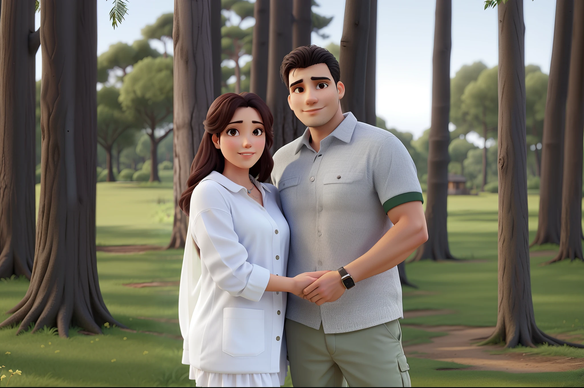 Casal num bosque