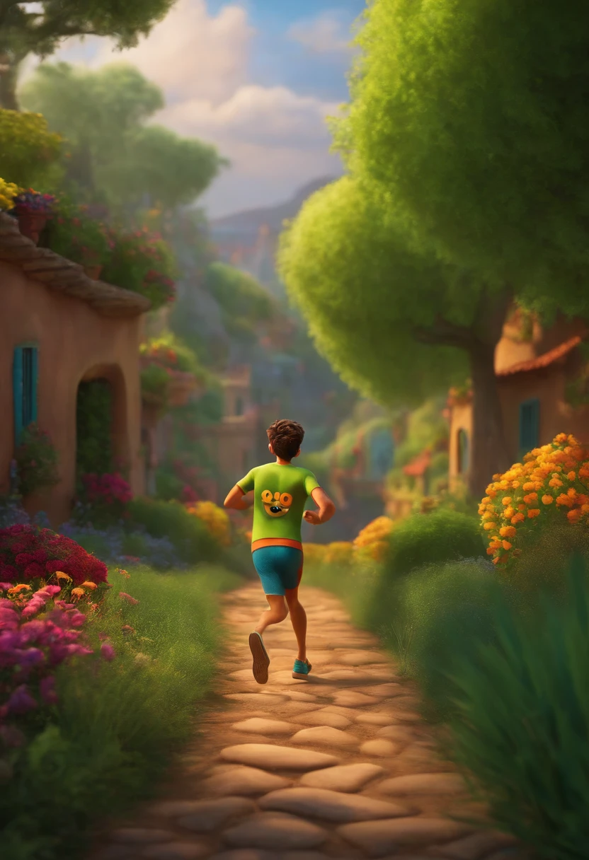 Running homem camisola verde Pixar
