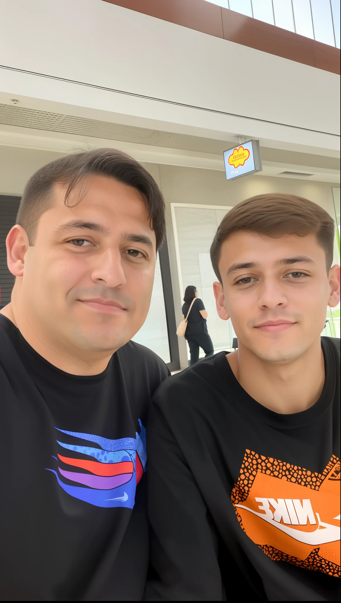 There are two men sitting next to each other at a table, taken in the early 2020s, foto do perfil, with a kid, foto de perfil 1024px, foto de perfil, mateus 9 5, Petros e Leonid, Vitaly Bulgarov e Mike Nash, Vitaly Bulgarov, Sakimichan e Frank Franzzeta