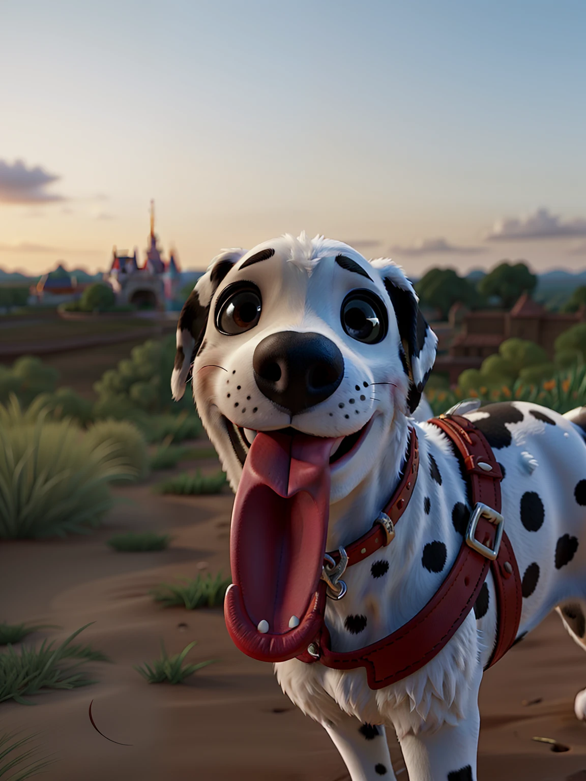 Disney Dalmatian with tongue sticking out