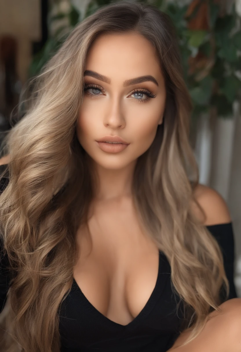 mulher arafed totalmente , com olhos castanhos, ultra realistic, meticulosamente detalhado, Retrato Sophie Mudd, cabelos castanhos e olhos grandes, selfie de uma jovem mulher, Olhos do quarto, Violeta Myers, sem maquiagem, maquiagem natural, Looking directly at the camera, Rosto com ArtGram, maquiagem sutil, deslumbrante pose de corpo inteiro na boate, medium to large bust