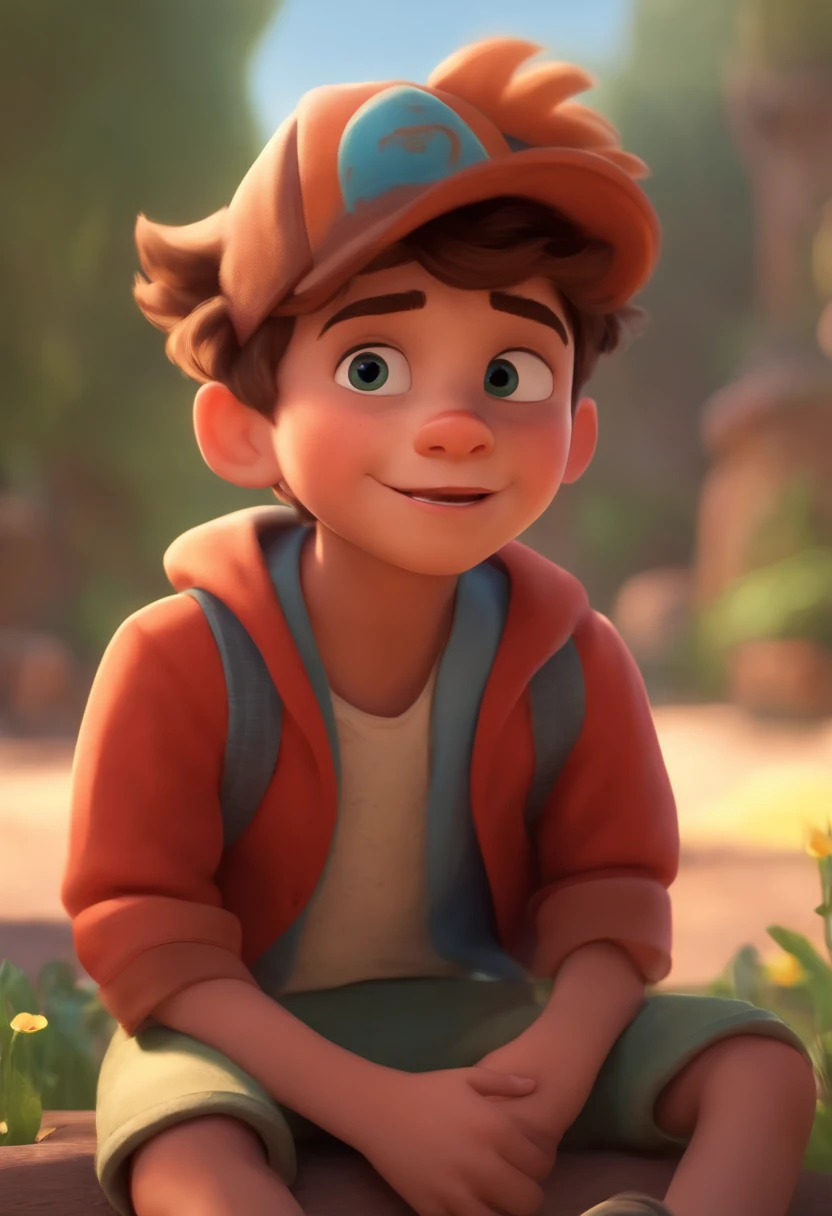 Image of a boy for a story in a YouTube video in Pixar format, He's the little allabester, He's the class leader, He's outgoing, Playful and gets up for a lot of things