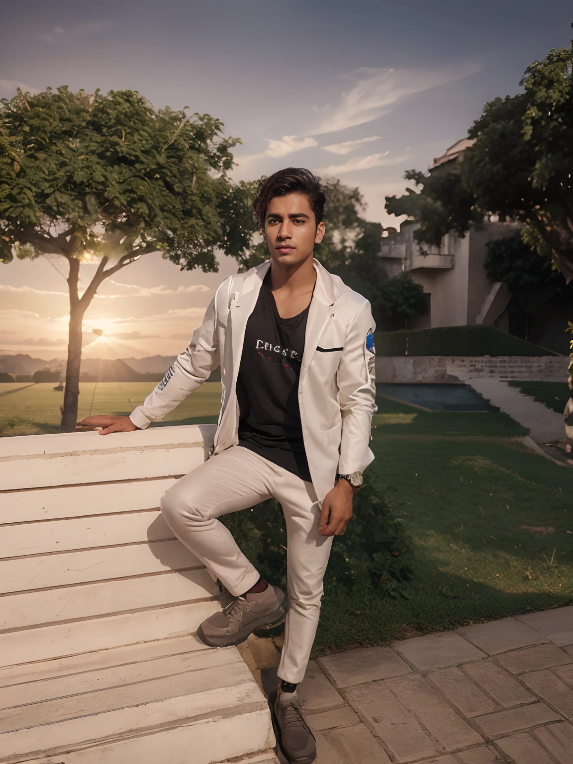 Change background cyber Pankh handsome boy, realistic face, 8k, Ultra realistic