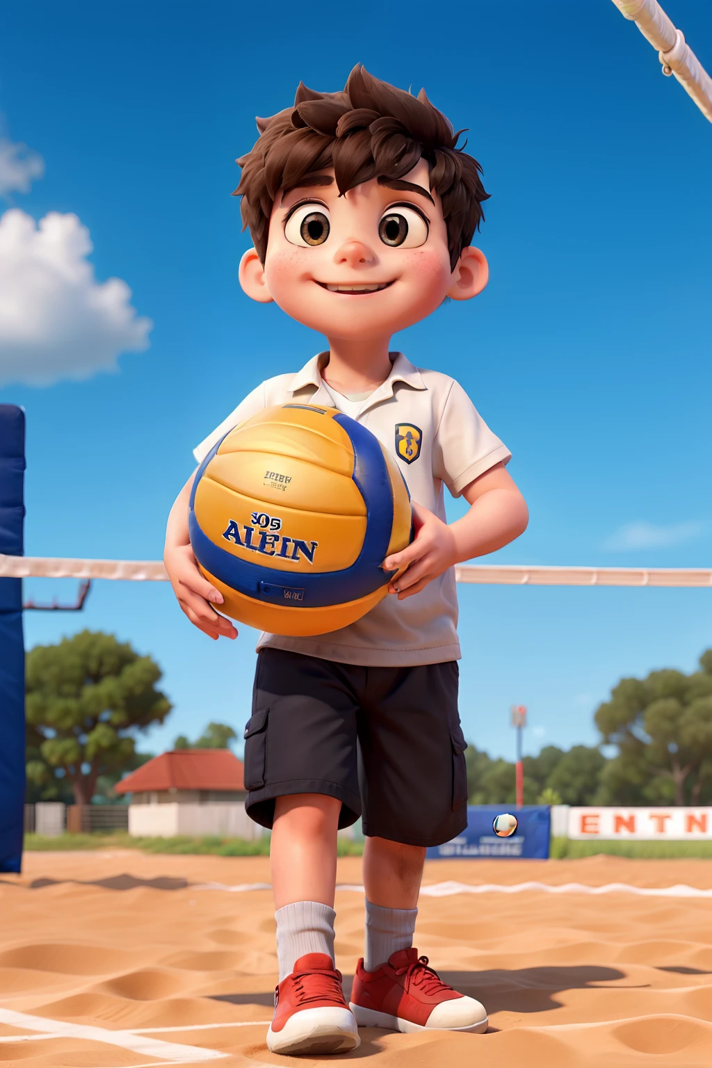 A child playing volleyball