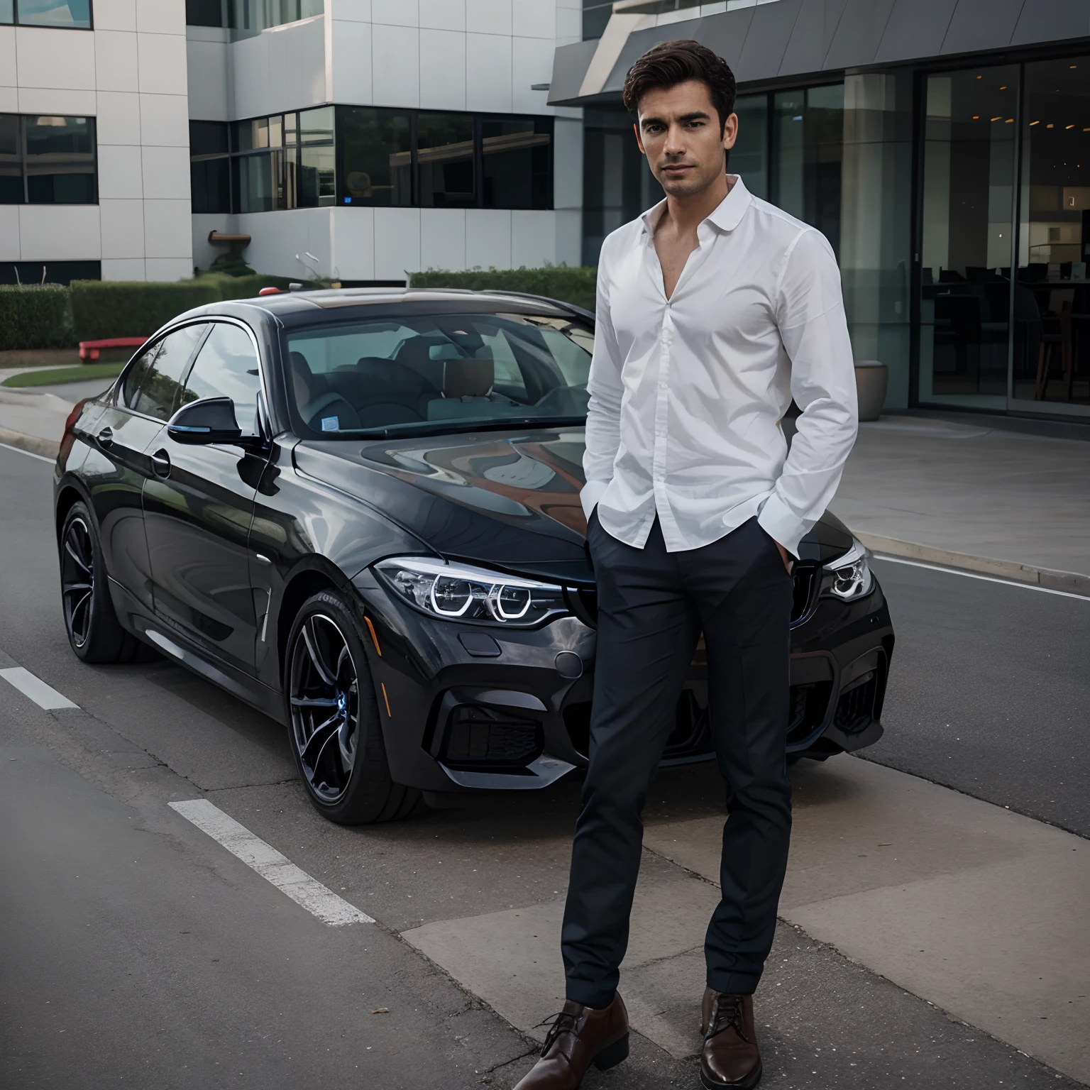 A man who represents the BMW car brand