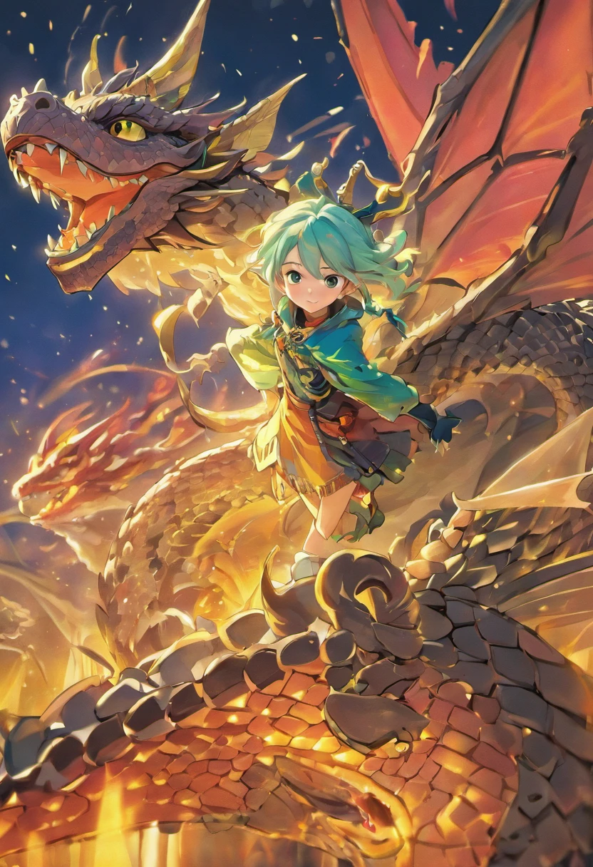 retrato da mulher, on top of a Dragon ::style cartoon, (((Front view))), Estilo Disney Pixar, Filme 3D, altamente detalhado, vivid colors (((corpo inteiro))) ::n_style realista, anime