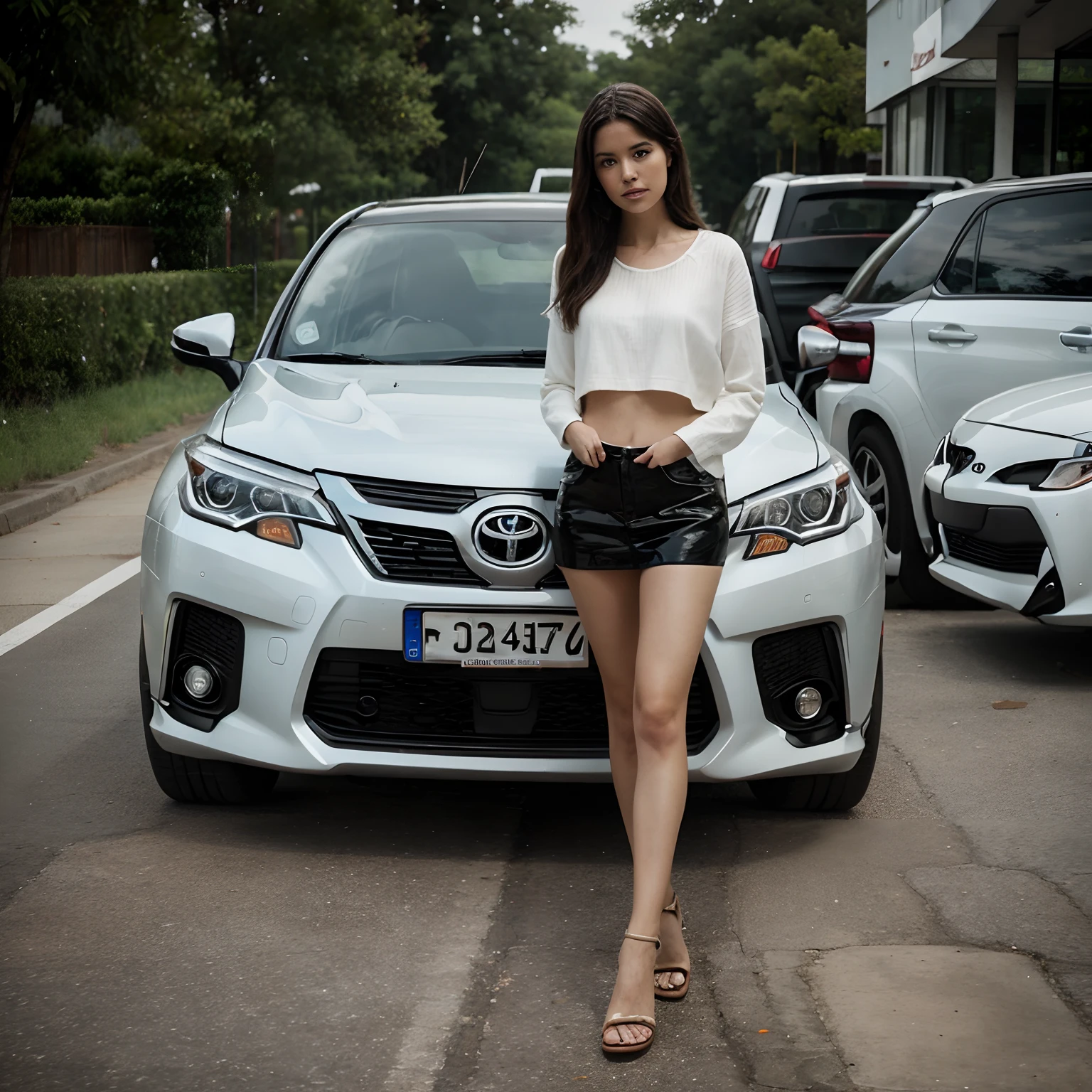 Human who represents the Toyota car brand, humain, Realstic