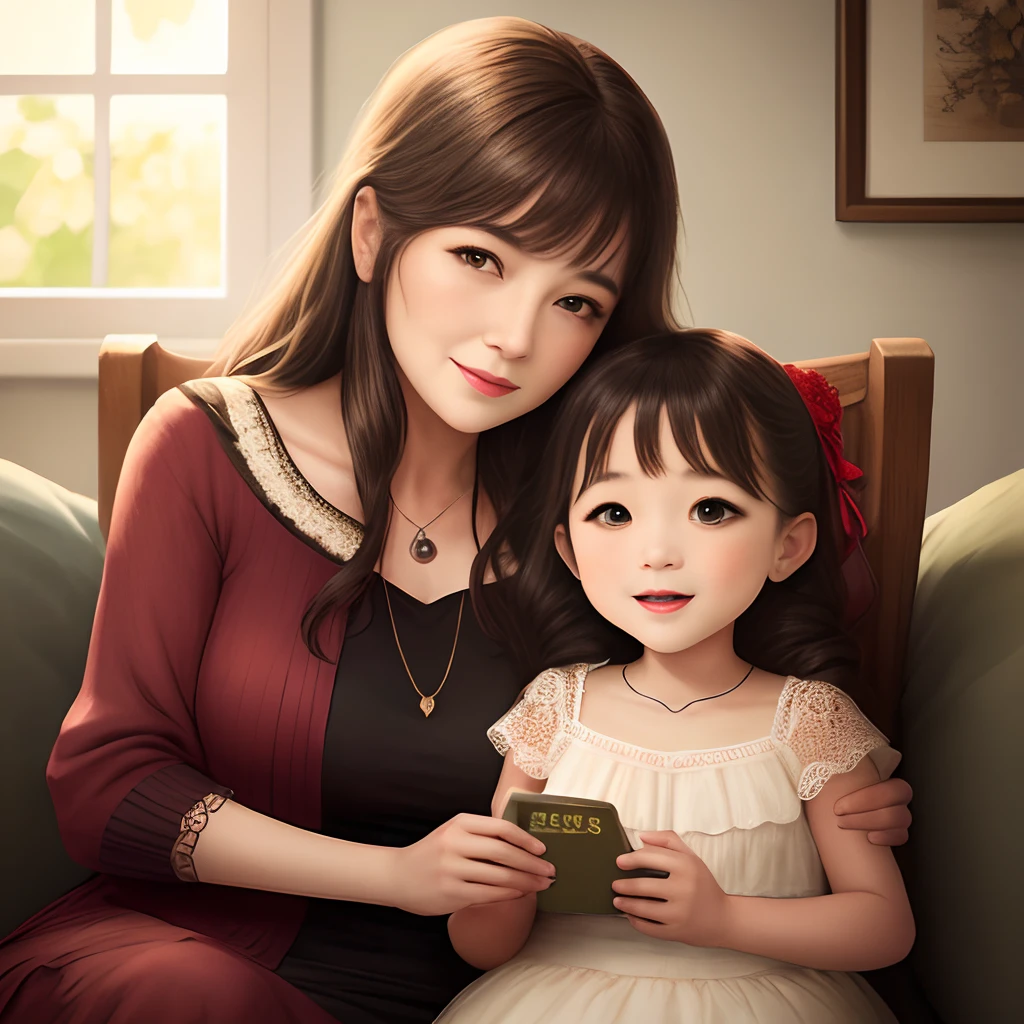 Grandmother and daughter