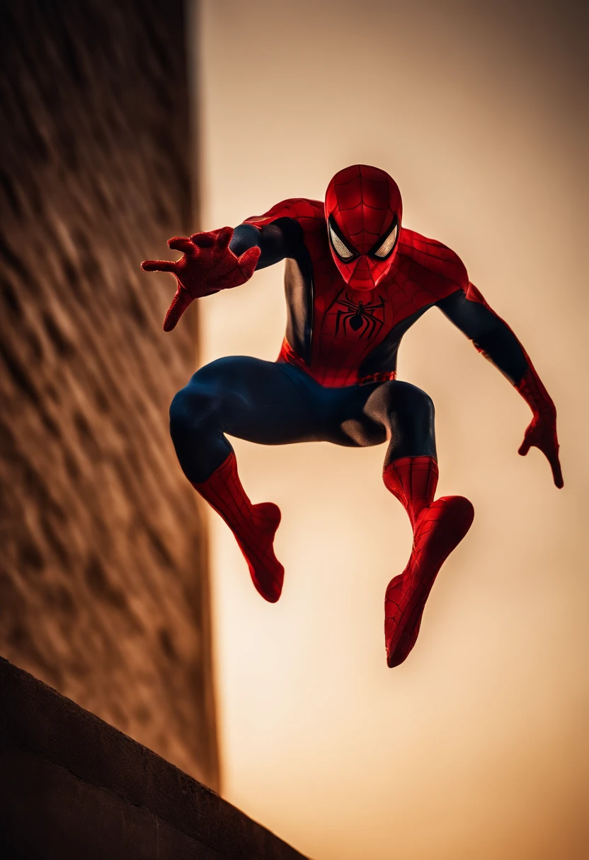 spiderman,sexy,artistic nude,large penis,hung,posed,sensual,emphasis on muscles,shredded body,confident,heroic pose,bulging veins,tight costume,shiny texture,detailed anatomy,dramatic lighting,intense shadows,vibrant colors,masterpiece:1.2