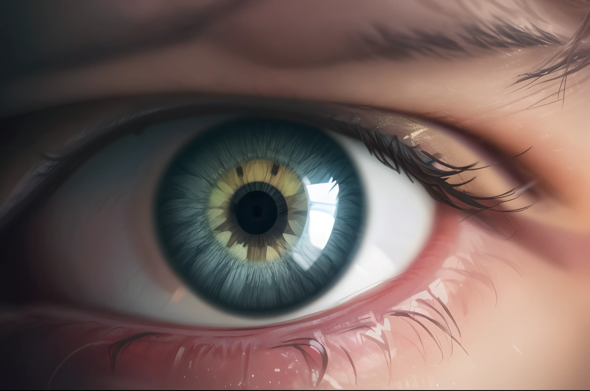 there is a close up of a person's eye with a green iris, macro photo of a human eye, eye closeup, clear eyes looking into camera, human eye, round pupil, iris human's eye photo, close - up portrait shot, detailed pupils, blue pupil, eye focus, piercing glare in the eyes, an open eye in its center, blurred outline