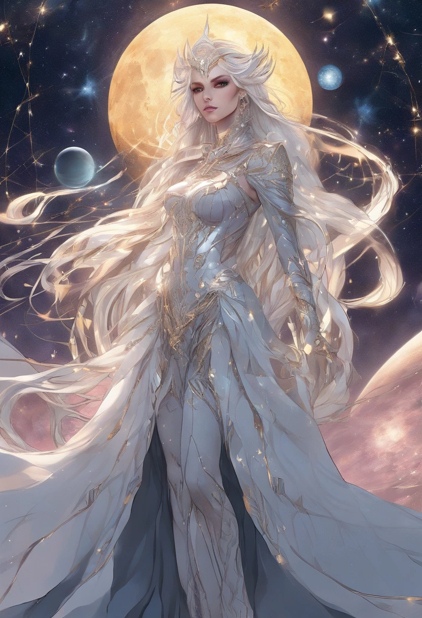 a picture of an exquisite beautiful female (wander: 1.3) (elf: 1.5) standing under the starry night sky as she slowly reaches out trying to grasp the stars, full body, an astral elf (ultra detailed, Masterpiece, best quality), ultra detailed face (ultra detailed, Masterpiece, best quality), ultra feminine, (pale skin: 1.3), dark blue hair, wavy hair, dynamic eyes color yellow, cold eyes, glowing eyes, intense eyes, wearing a black very ruffle dress and puffle sleeves and a skirt thats short in the front and has a long train behind it with golden accents (ultra detailed, Masterpiece, best quality), wearing black boots to her ankles(ultra detailed, Masterpiece, best quality), long cloak, flowing cloak (ultra detailed, Masterpiece, best quality), sky full of stars background, moon, high details, best quality, 8k, [ultra detailed], masterpiece, best quality, (ultra detailed), full body, ultra wide shot, photorealism, dark fantasy art, dark fantasy art, gothic art, many stars, dark fantasy art, gothic art, sense of dread, astrology