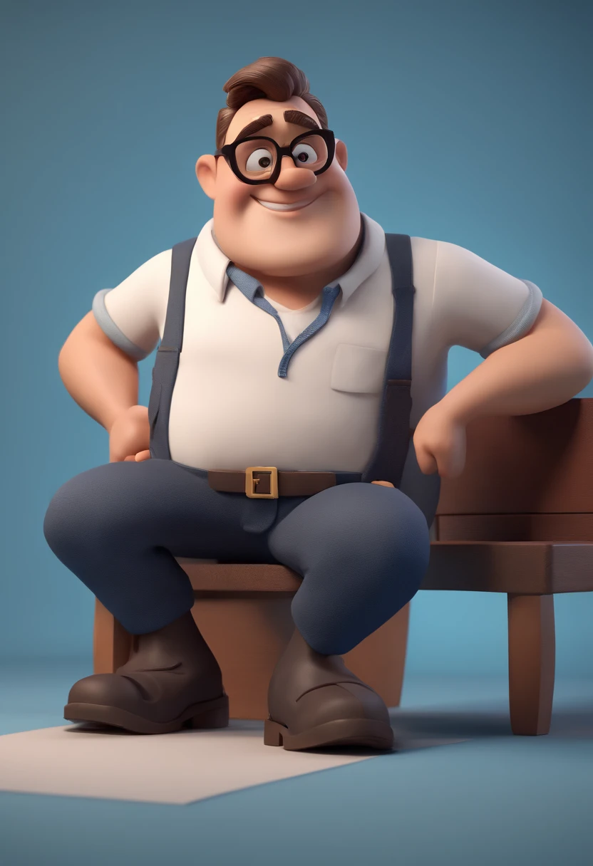 Cartoon character of a man with black glasses and a blue shirt, animation character, Caractere estilizado, animation style rendering, 3D estilizado, Arnold Maya render, 3 d render stylized, toon render keyshot, Personagem 3D, Personagem 3D, 3d rendering stylized, 3 d character render, personagem de desenho animado, Personagem de close up, Pose de personagem, (Estilo Pixar) (master part:1.2) (Bokeh) (best quality) (pele detalhada) (textura detalhada) (8k) (argila) (Cinematic lighting) (foco nítido