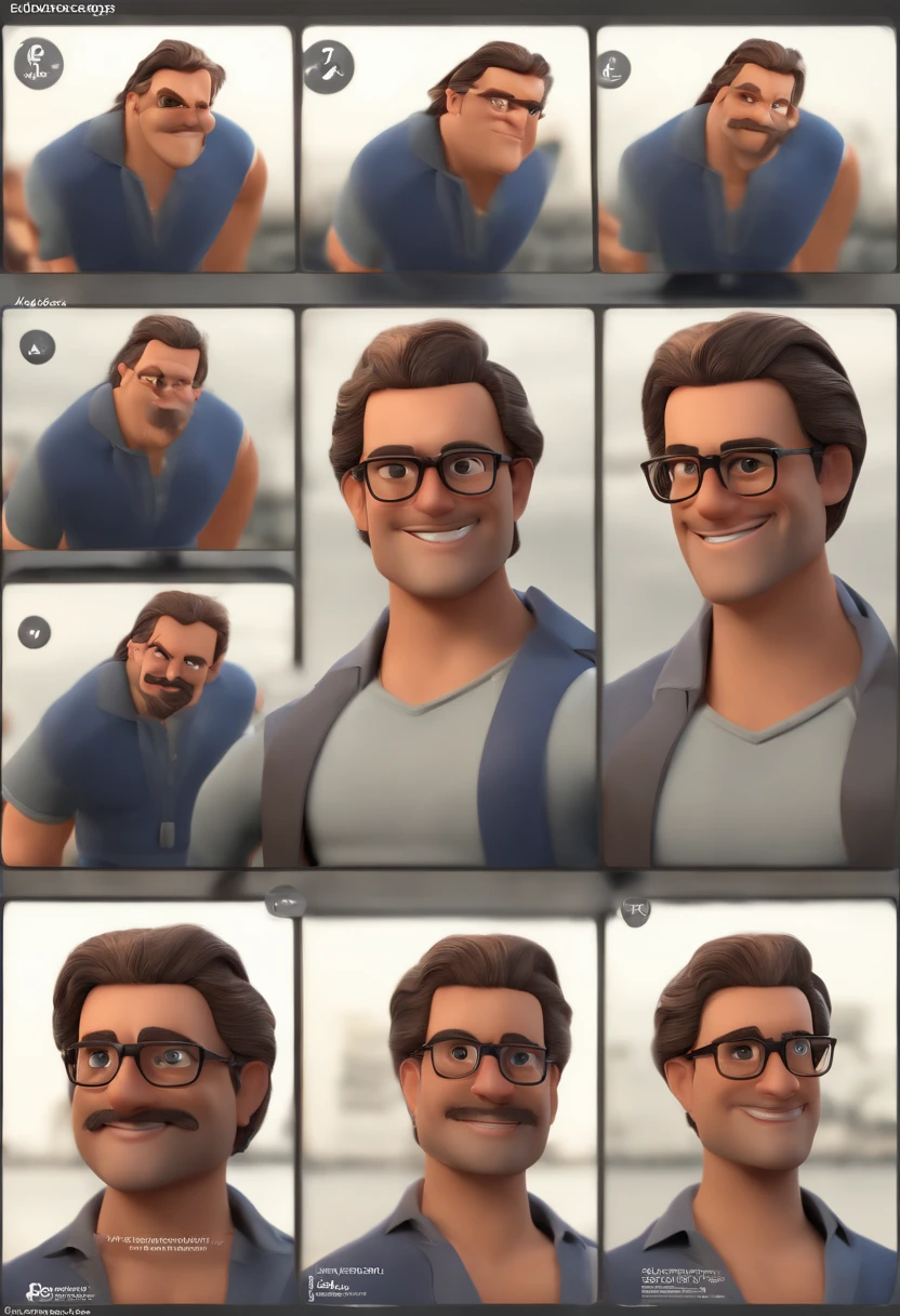 Cartoon character of a man without glasses, cabelo castanho claro e uma camisa azul, animation character, Caractere estilizado, animation style rendering, 3D estilizado, Arnold Maya render, 3 d render stylized, toon render keyshot, Personagem 3D, Personagem 3D, 3d rendering stylized, 3 d character render, personagem de desenho animado, Personagem de close up, Pose de personagem, (Estilo Pixar) (master part:1.2) (Bokeh) (best quality) (pele detalhada) (textura detalhada) (8k) (argila) (Cinematic lighting) (foco nítido