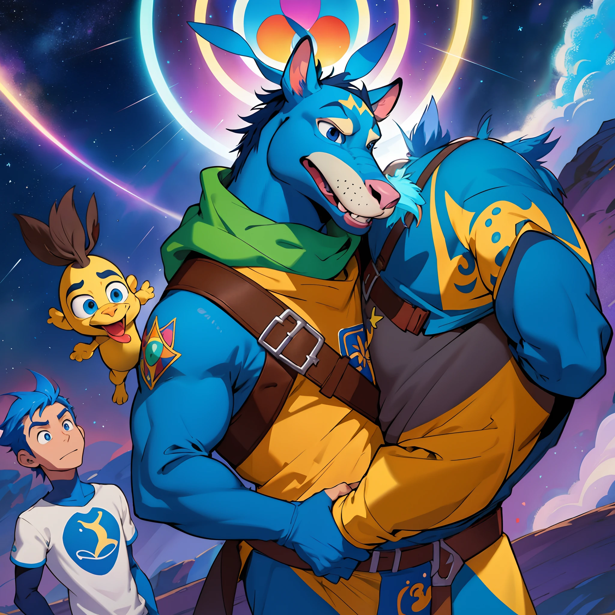 Imagem estilo Disney Pixar, The Knights of the Zodiac Vivid Colors, highes definition, soltando poderes,