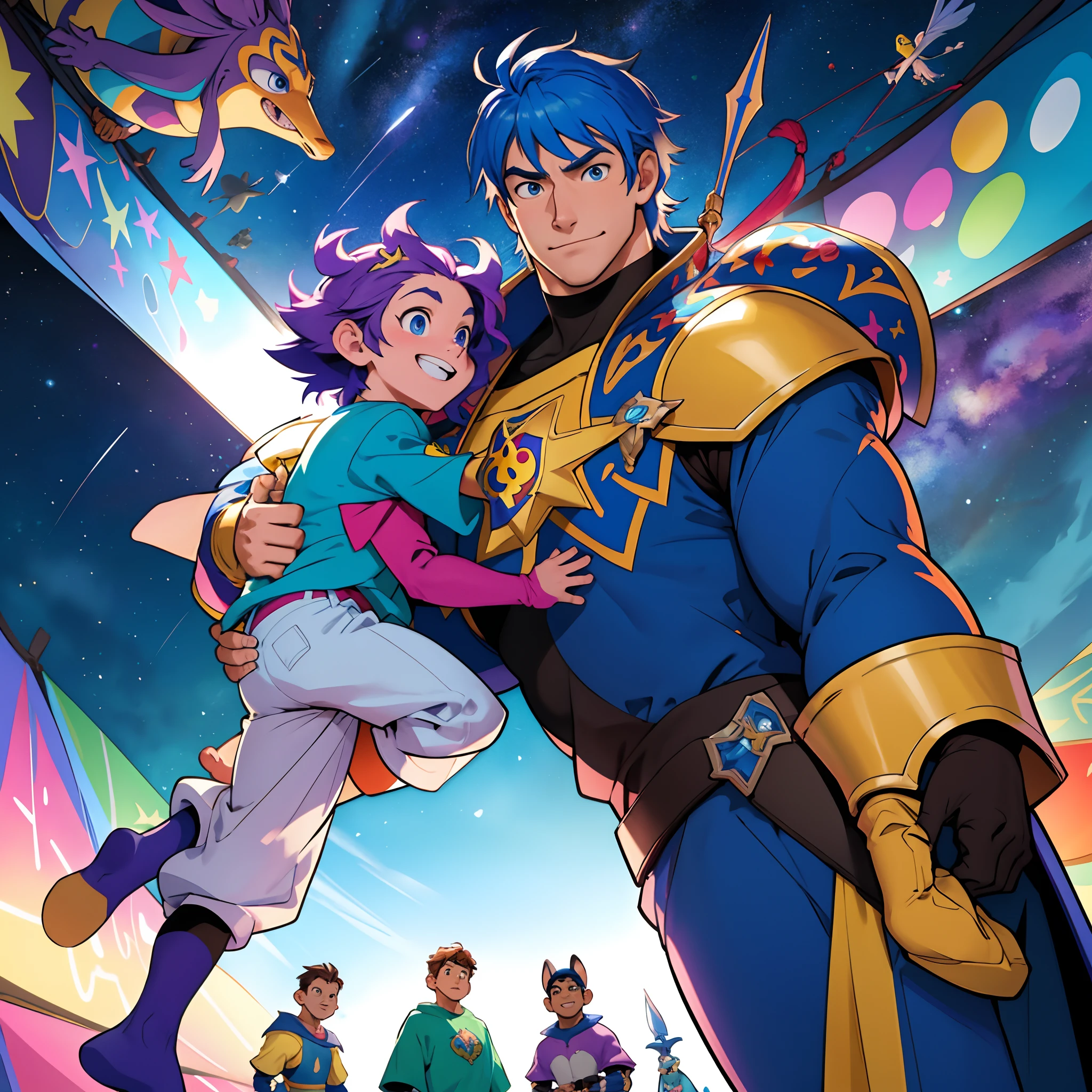 Imagem estilo Disney Pixar, The Knights of the Zodiac Vivid Colors, highes definition, soltando poderes,