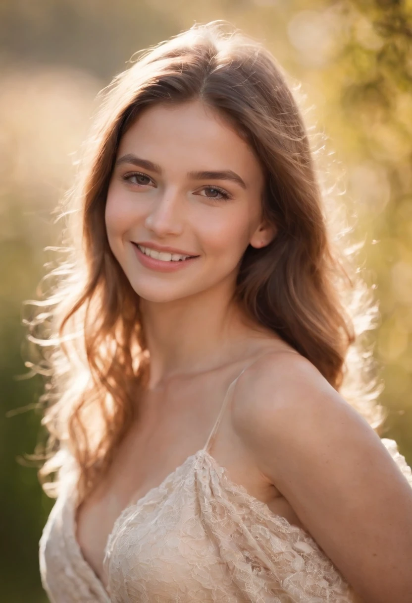 NSFW, Gorgeous NUDE model, beautiful natural morning light, smiling, joyous, twirling