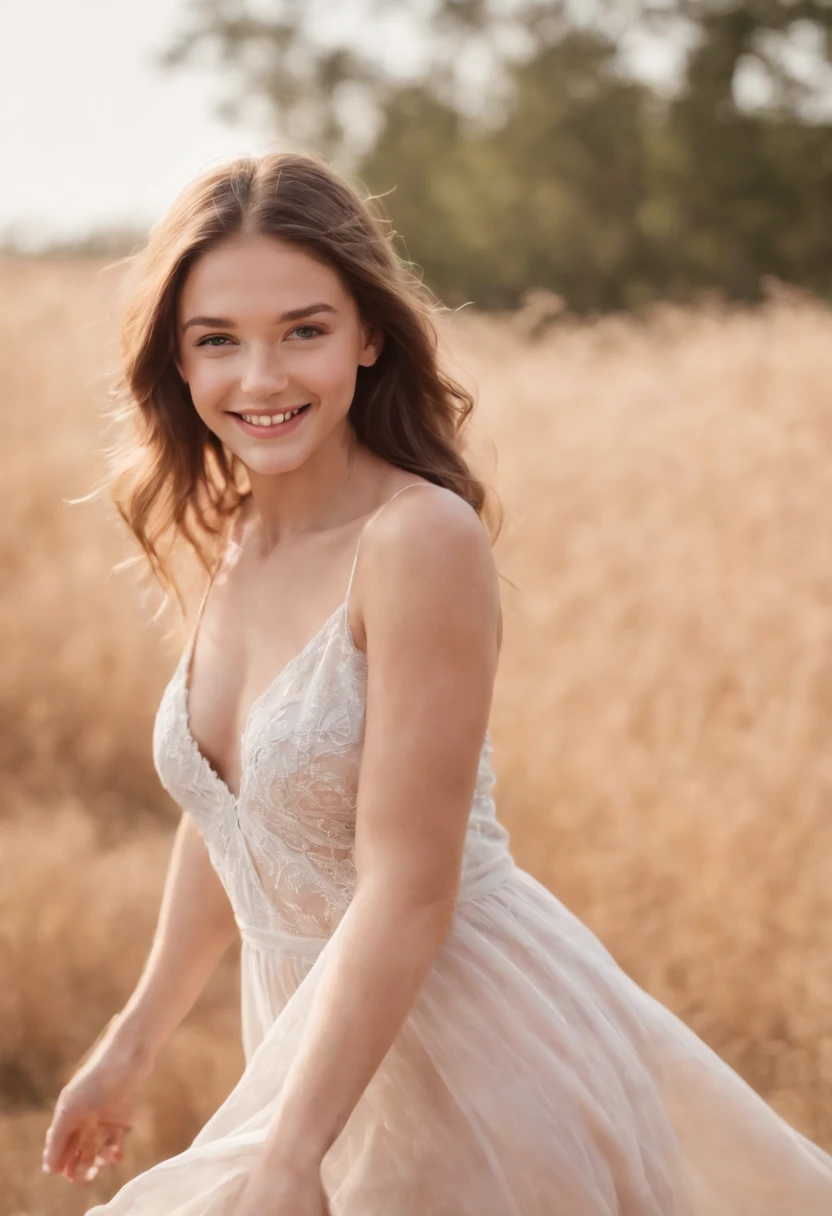 NSFW, Gorgeous NUDE 14 year old model, beautiful natural morning light, smiling, joyous, twirling