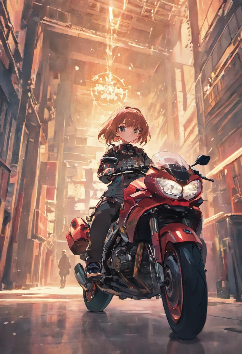 {Best quality}, {{Masterpiece}}, {A high resolution}, Original, Extremely detailed 8k wallpaper, Two men wearing helmets on police motorcycles, A woman wearing a helmet on a police motorcycle,Group photo Terminator 2, Judgment Day, Science fiction writer style, Adventure, megacity, Grasp