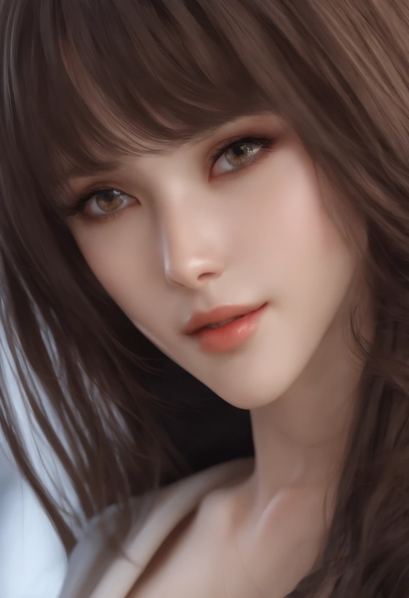 imagem arafed de uma mulher com cabelo comprido e um top preto, 3 d anime realista, photorealistic anime girl rendering, 8k portrait render, Estilo anime 3D realista, arte cg anime suave, menina anime jovem realista, Realistic. Cheng Yi, anime fotorrealista, belo rosto realista, anime hiper realista, retrato impressionante do rosto do anime, rosto bonito realista