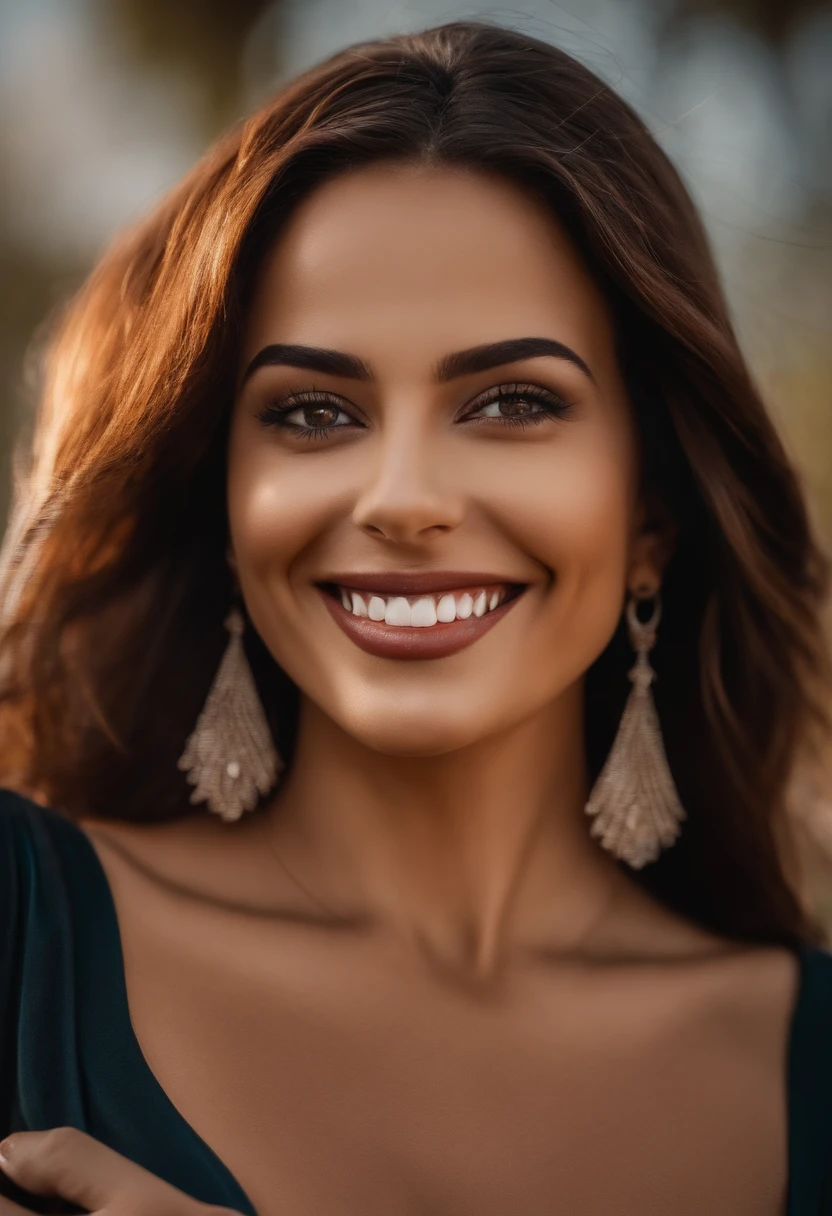 Mulher bonita, olhos grandes, loira, rosto grande, sorriso grande