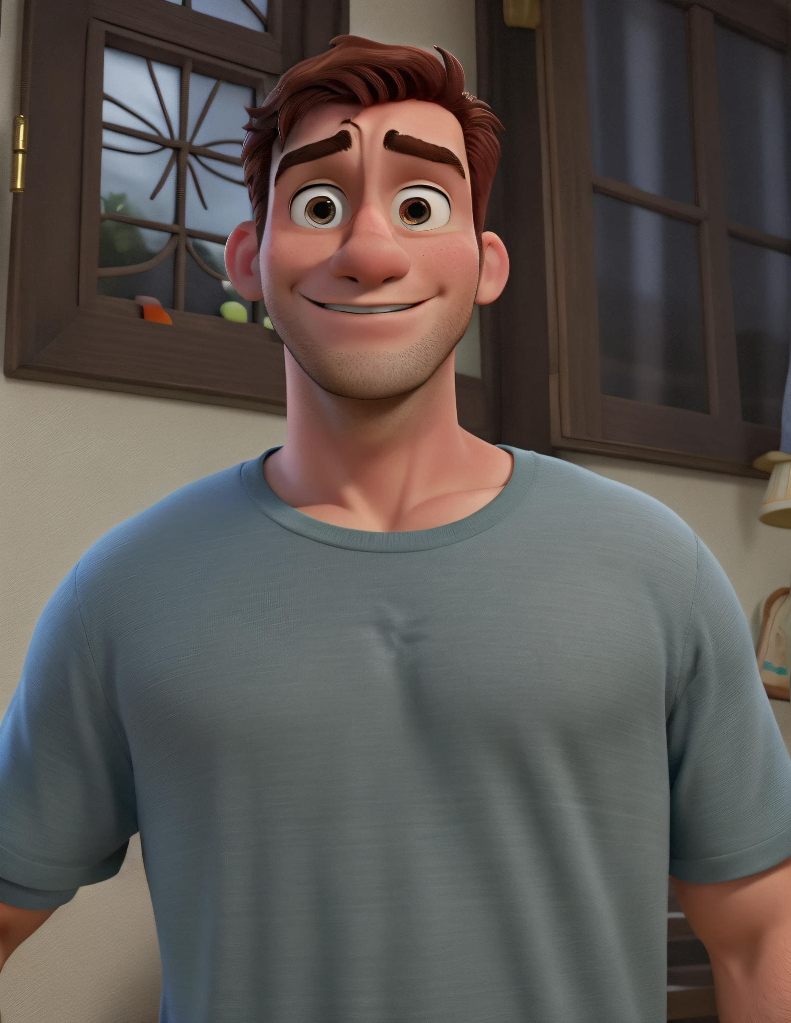 um homem moreno estilo disney pixar, alta qualidade, melhor qualidade