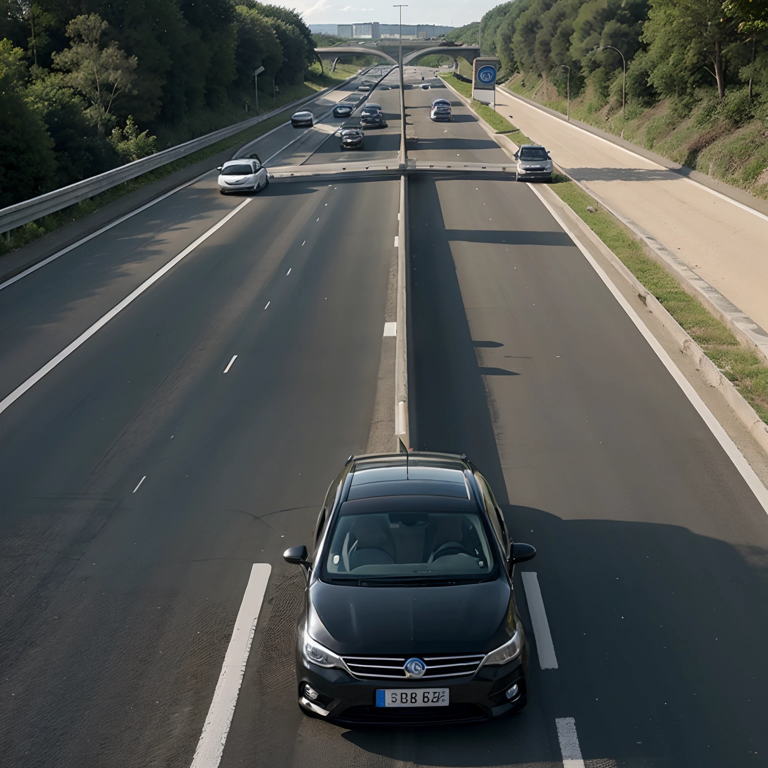 5 voiture qui roule sur un autoroute