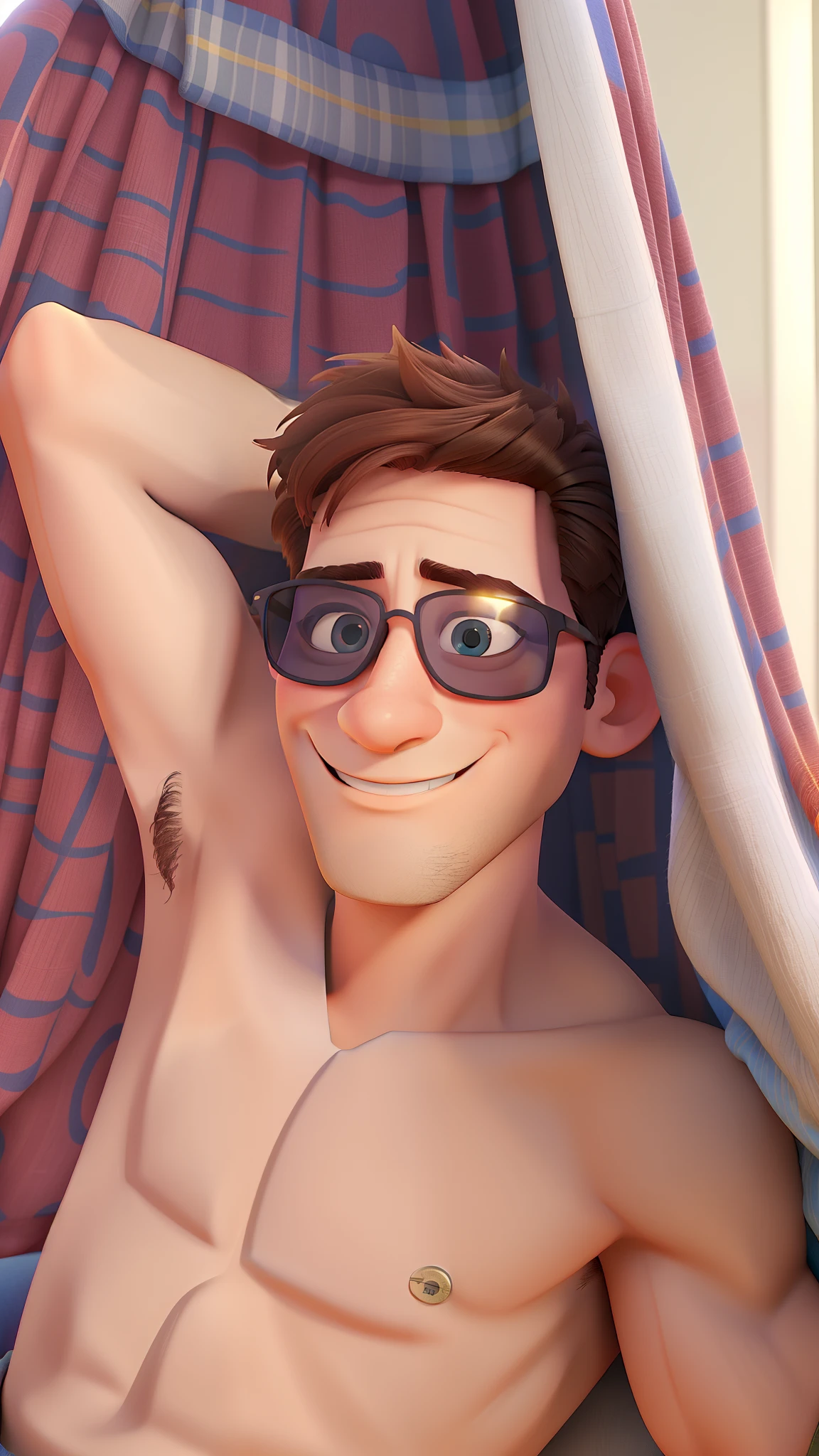 A man in disney pixar sunglasses, alta qualidade, melhor qualidade