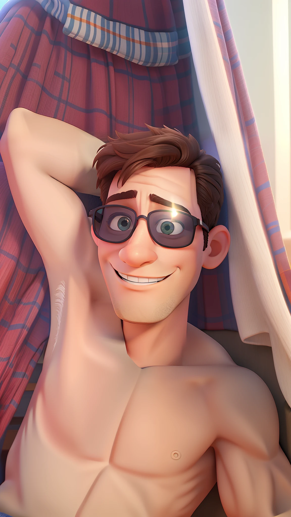 A man in disney pixar sunglasses, alta qualidade, melhor qualidade