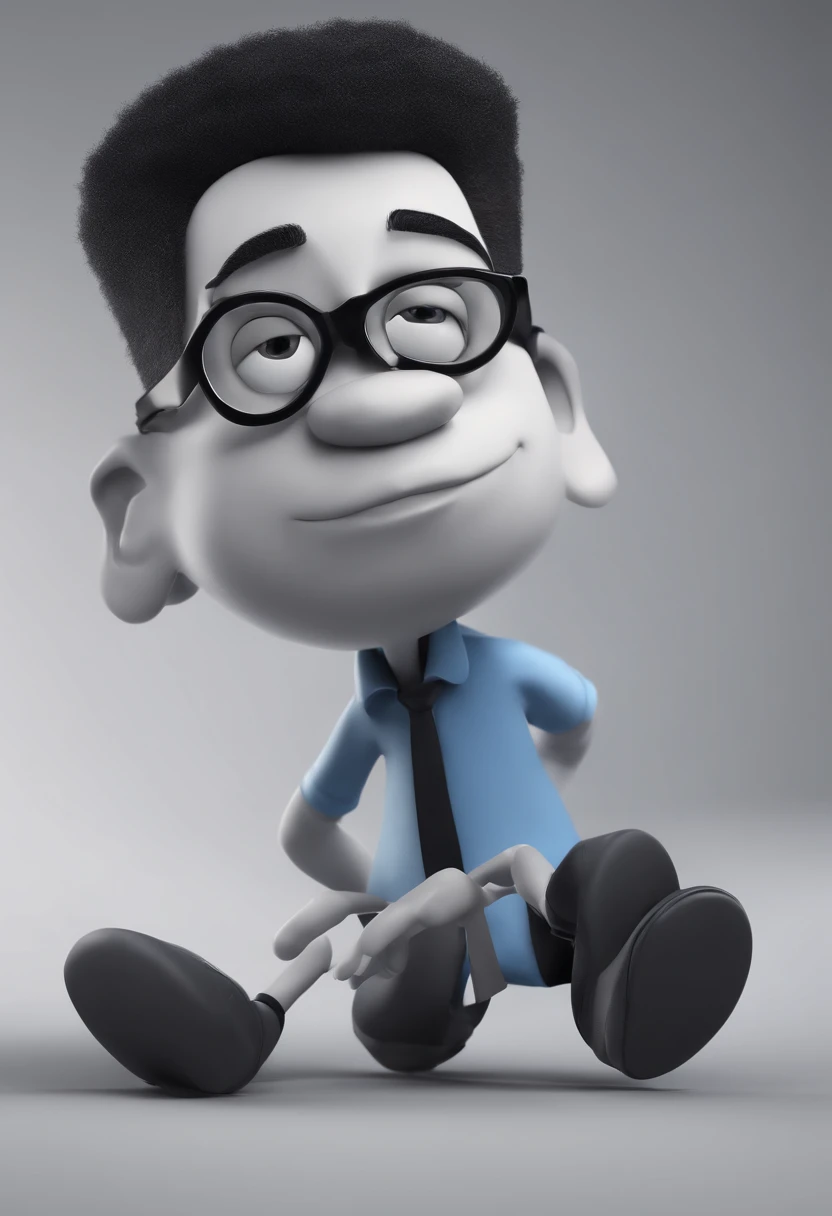 Cartoon character of a man with black glasses and a blue shirt, animation character, Caractere estilizado, animation style rendering, 3D estilizado, Arnold Maya render, 3 d render stylized, toon render keyshot, Personagem 3D, Personagem 3D, 3d rendering stylized, 3 d character render, personagem de desenho animado, Personagem de close up, Pose de personagem, (Estilo Pixar) (master part:1.2) (Bokeh) (best quality) (pele detalhada) (textura detalhada) (8k) (argila) (Cinematic lighting) (foco nítido