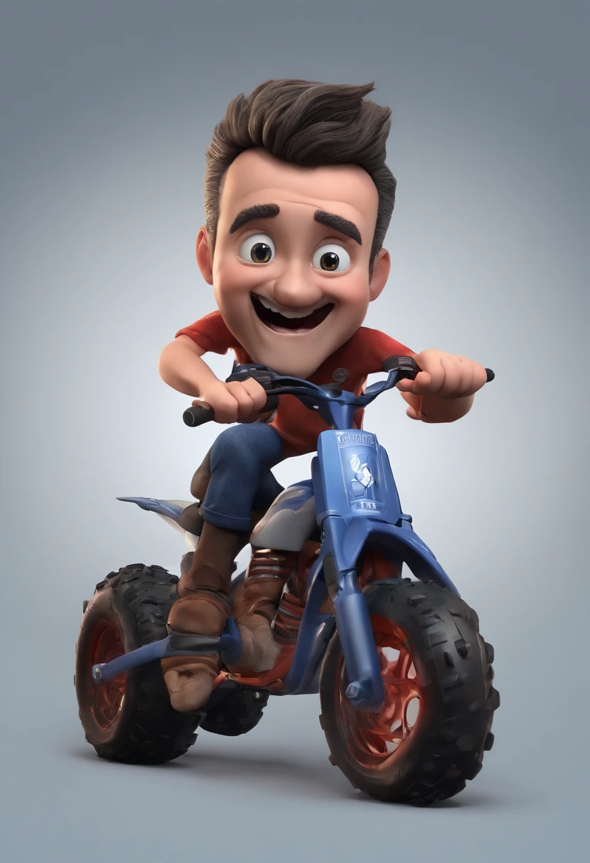 personagem dos desenhos animados da pixa um homem com cabelos grusalhos, jaqueta motoqueiro preta, camiseta branca, calca jeans, bota preta, pilotando uma moto de corrida preta, marca kawazaki, animation character, Caractere estilizado, animation style rendering, 3D estilizado, 3 d render stylized, toon render keyshot, Personagem 3D, Personagem 3D, 3d rendering stylized, 3 d character render, personagem de desenho animado, Personagem de close up, Pose de personagem, (Estilo Pixar) (master part:1.2) (Bokeh) (best quality) (pele detalhada) (textura detalhada) (8k) (argila) (Cinematic lighting) (foco nítido