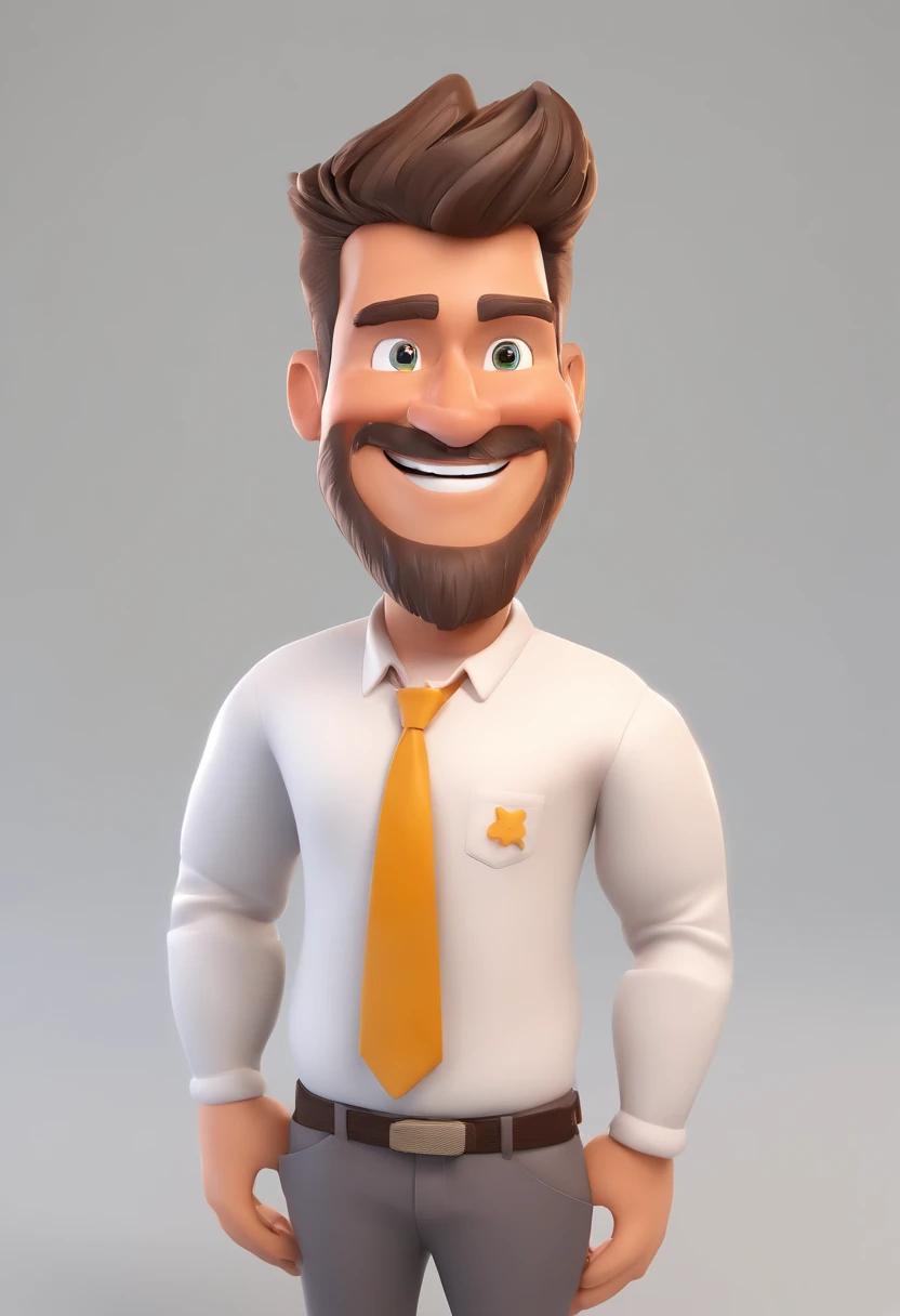 Smiling Man Illustration, sorriso insano, Homem de pele marrom com um sorriso gigante, happily smiling at the camera, sorriso atrevido, he's smiling, sorriso muito grande, Macho sorridente, foto de perfil headshot, rindo sorriso enorme, desenhando no estilo de Arte 3D, c4d, fundo de cor branco puro, estilo disney, estilo pixar render ilustracao Super Detalhe, 8k