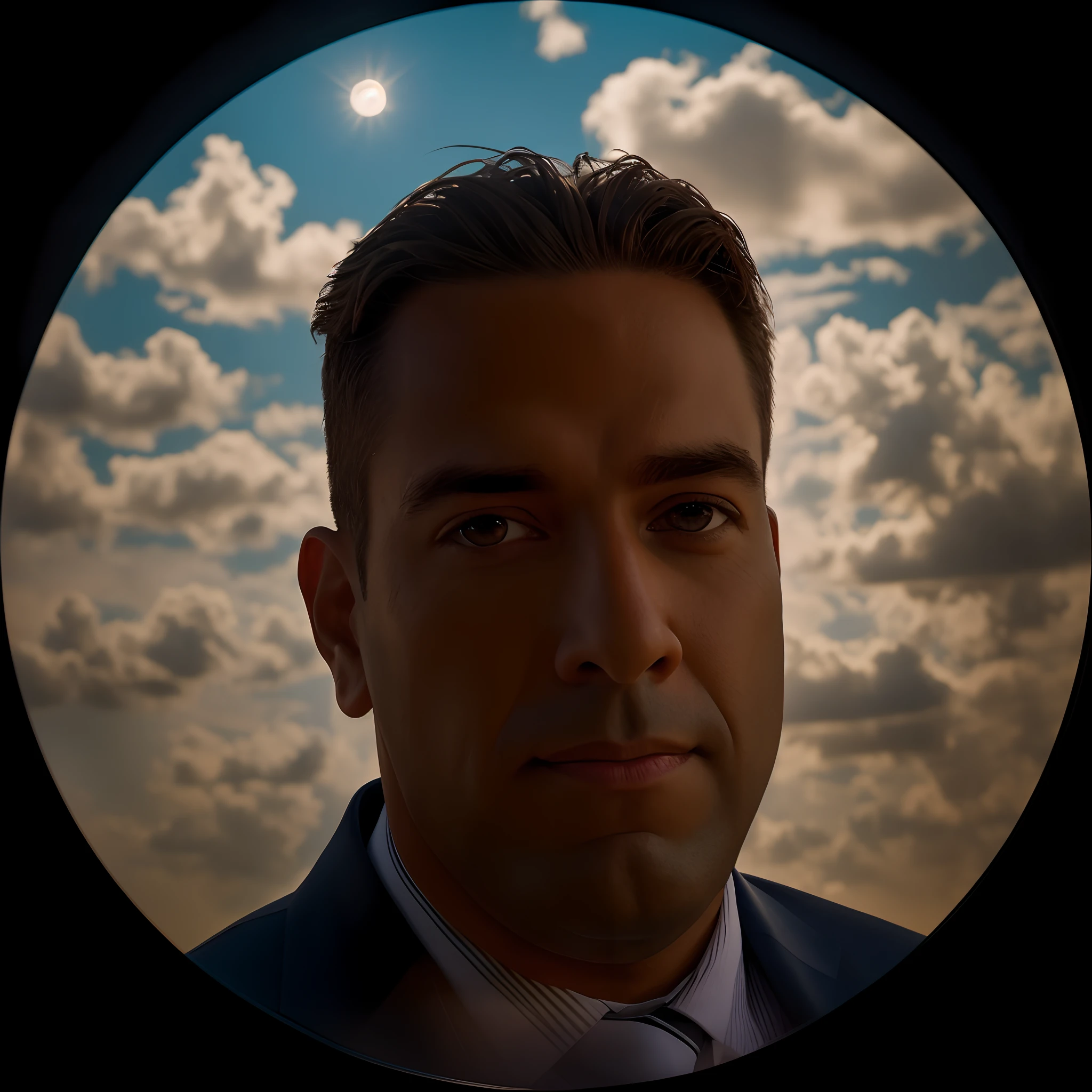 a man standing with 30 years in a suit and tie, Body and straight head in the photo, DSRL, de frente para o espectador da foto, olhos negros fitos para a lente, Appears shoulders and head in the photo, homem centralizado na foto, 8k, melhor qualidade, obra prima, realista, foto realista, foto de cinema, ultra realista, 1 pessoa, detalhado, perfect lighting, DSRL, foto profissional, 4k