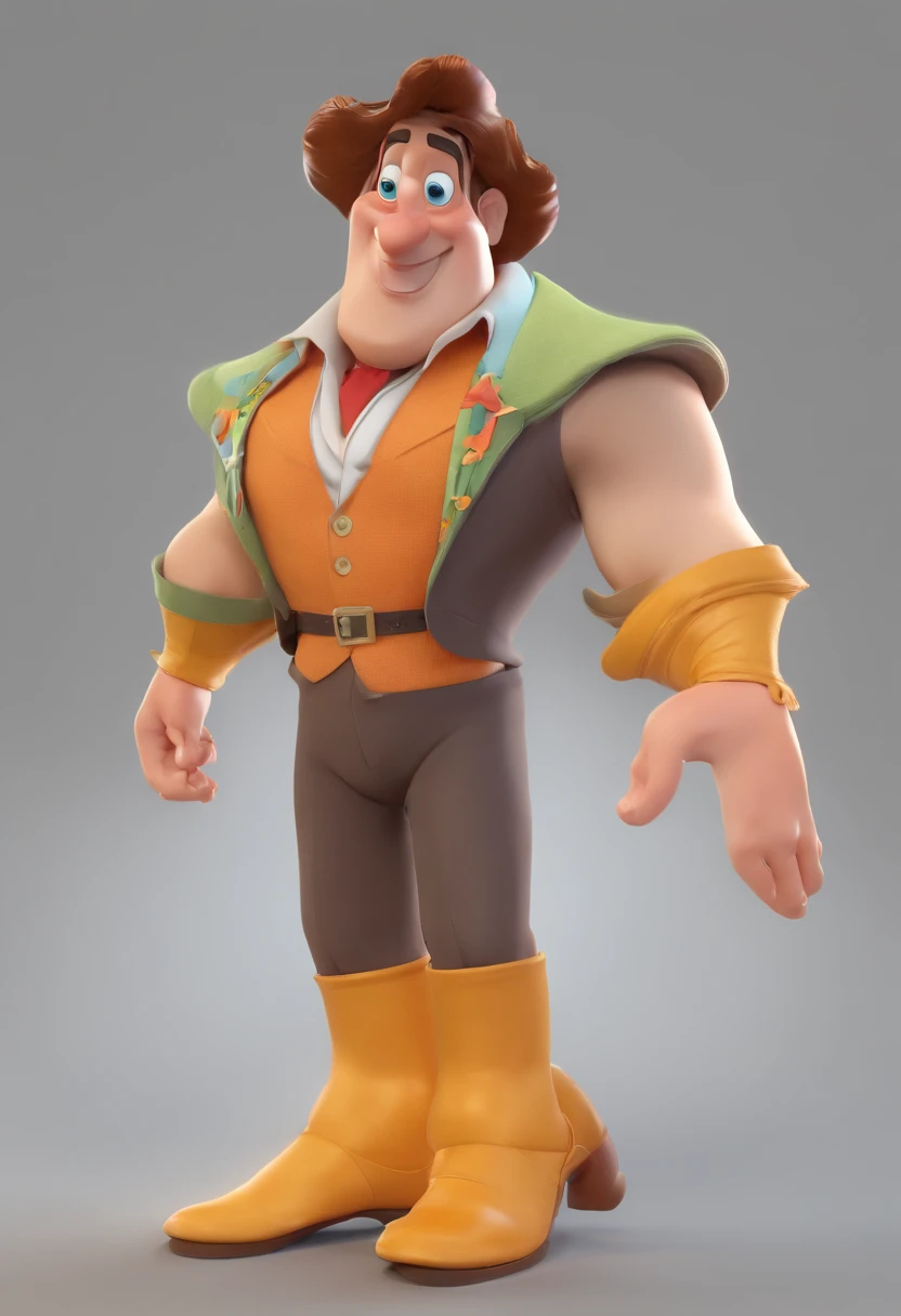 Criar uma imagem de Disney pixar de um advogado do sexo masculino com 40 anos de idade, careca usando ocoluos vestido de terno, gravando um video