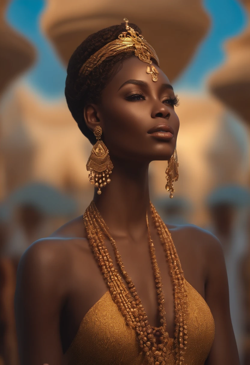 (Professional 3D rendering:1.3) de (Realistic:1.3) Foto de arte mais bonito do mundo，(((SOMENTE O ROSTO)))Yemanja, orisha, rainha africana,roupas azuis,Orixá queen of the oceans,cores azuis, vestindo um ade detalhado e intrincado, olhar materno, cosmic goddess,impressionismo,Afrofuturista, corpo inteiro 8k unidade render, poros da pele, very dark lighting, sombreamento pesado, circunstanciado, rosto detalhado, (Vibrando, fotografia realista, Realistic, Dramatic, Escuro, foco nítido, 8k), (Roupas africanas de tribos :1.4), ((((use tecidos)))), (intrincado:1.4), decadente, (altamente detalhado:1.4), Pintura digital, rendering by octane, art stations, conceito-arte, liso, foco nítido, germe da arte, (Loish:0.23), Wlop Ilya Kuvshinov, e greg rutkowski e alphonse mucha gracias, (global ilumination, studiolight, light volumetric), beira do mar, floating particles,(((close-up rosto))), ((Fundo escuro noite estrelada:1.3)),CGSesociedade,art stations