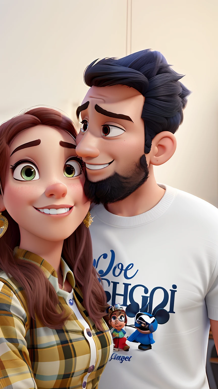 Mulher e homem estilo Disney pixar ,alta qualidade,melhor qualidade