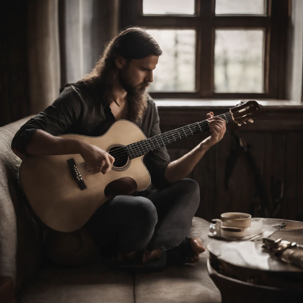 acoustic guitar, violino, caixa e tambor