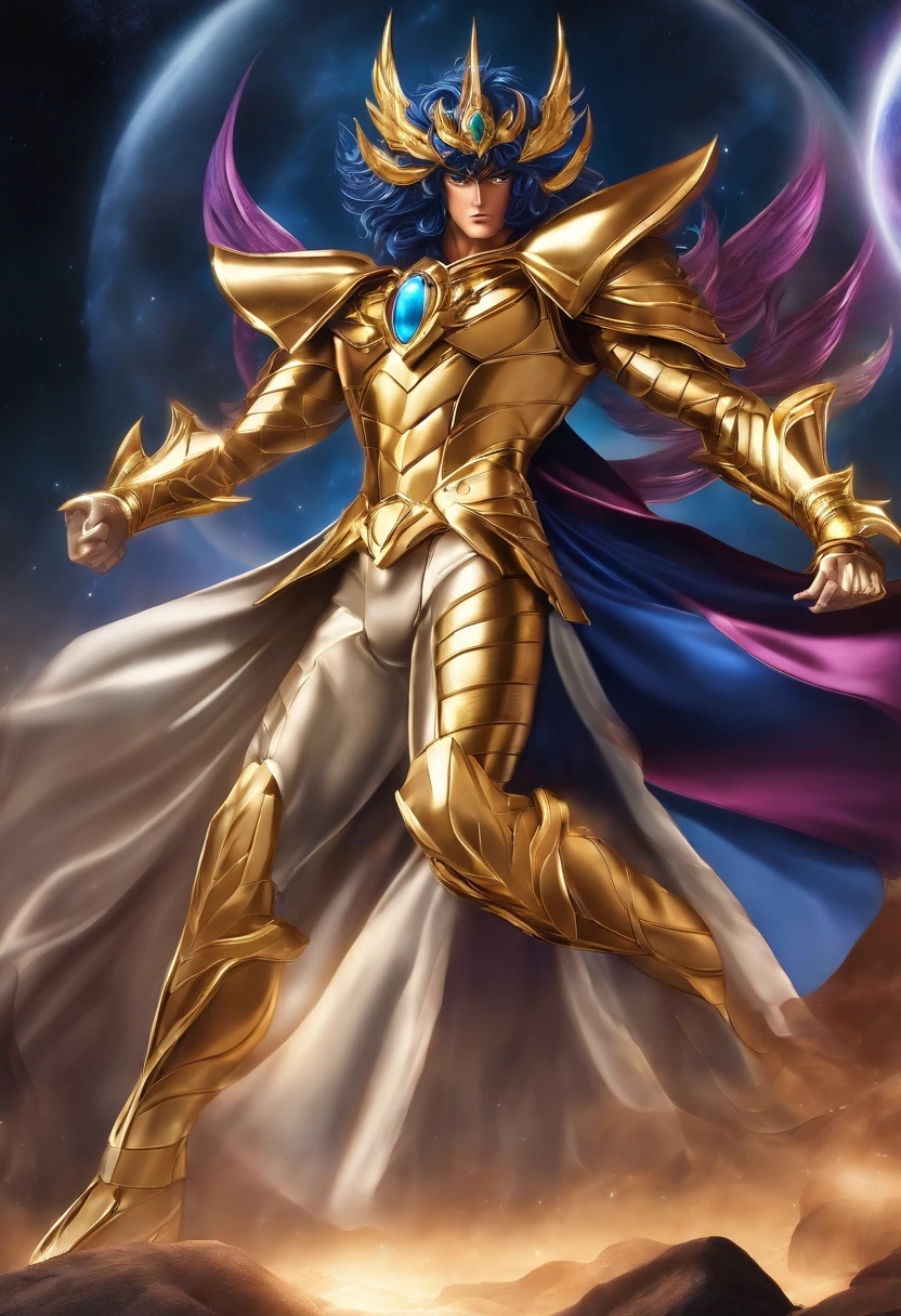 Um homem estilo saint Seiya, alta qualidade, melhor qualidade