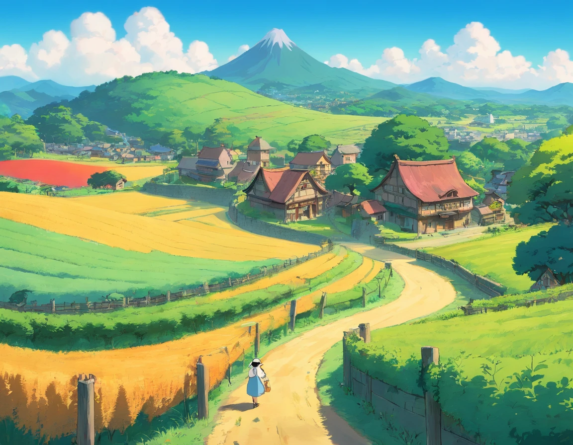 Dry farms,Cartoon style,hyper HD