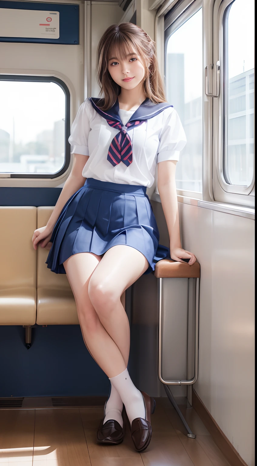 Pubic hair grows、Smile full of happiness、((Thong Panties:1.3))、、、Panting face、Lacking、After being attacked、school girl outfit(Plaid miniskirt)、a sailor suit、Sweating、Expression in a state of excitement、short-hair、eye glass、Sliding down the skirt