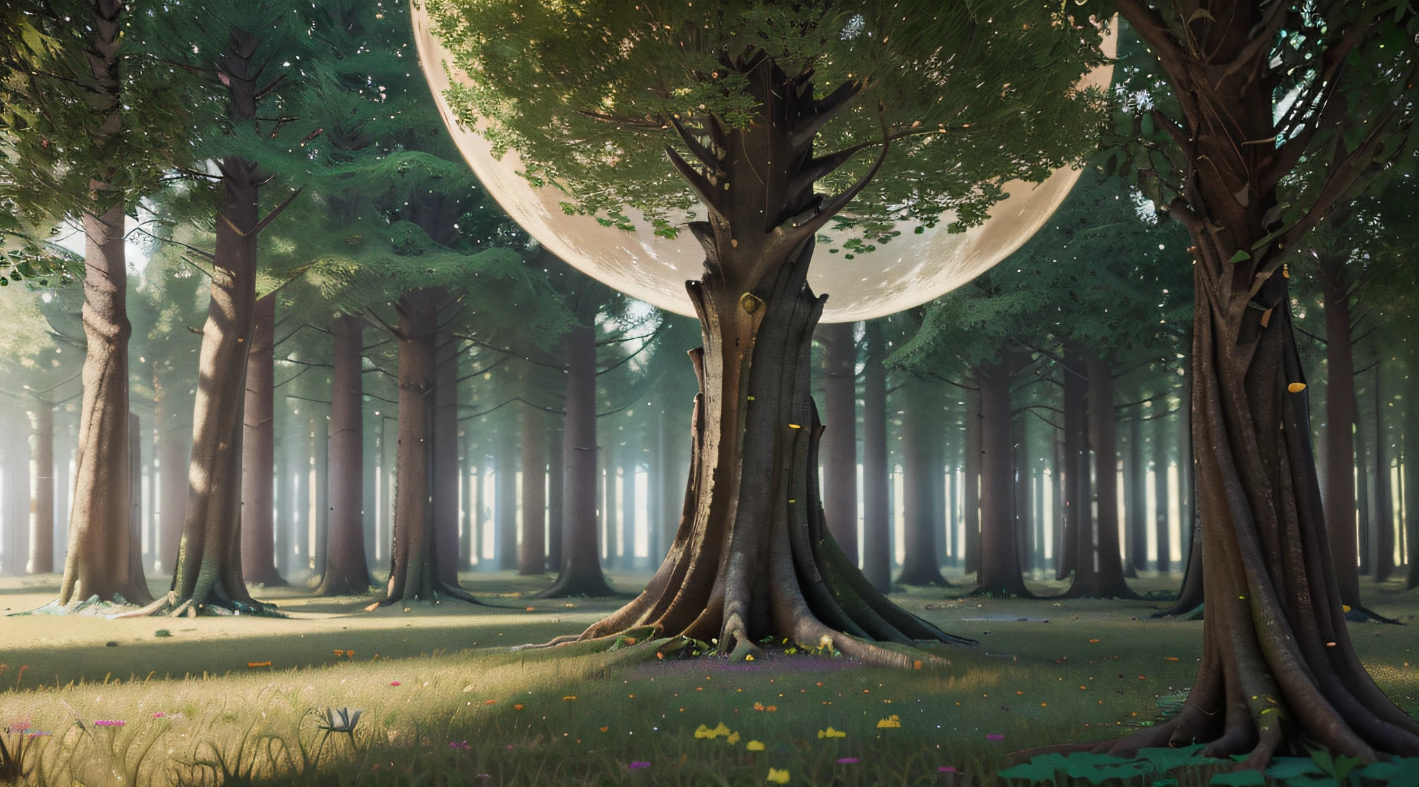 analog style,ChromaV5,nvinkpunk,(extremely detailed CG unity 8k wallpaper),A Illustration of a dark and eerie forest, the trees are tall and twisted with gnarled roots, the ground is covered in moss and fallen leaves, moon light that shines through the canopy casting an eerie glow over the forest,award winning photography, Chromatic Aberration; Geometric Shapes; Bokeh, Depth of Field, Photorealistic, Detailed, Bloom, HDR , impressionistic oil painting by the artist Salvador Dali, Frida Kahlo, J.M.W Turner and John Everett Millais,trending on ArtStation, trending on CGSociety, art by midjourney