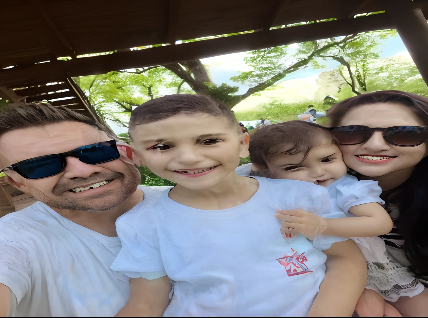 Several people are posing for a photo with a frisbee, Directed by: Nandor Soldier, by Amelia Peláez, Family photo, Monserrat Gudiol, Foto realista, Carnaval de Barranquilla, coluna, In Sao Paulo, Happy family, nigth, por :5, seu madruga, Directed by: Willian Murai