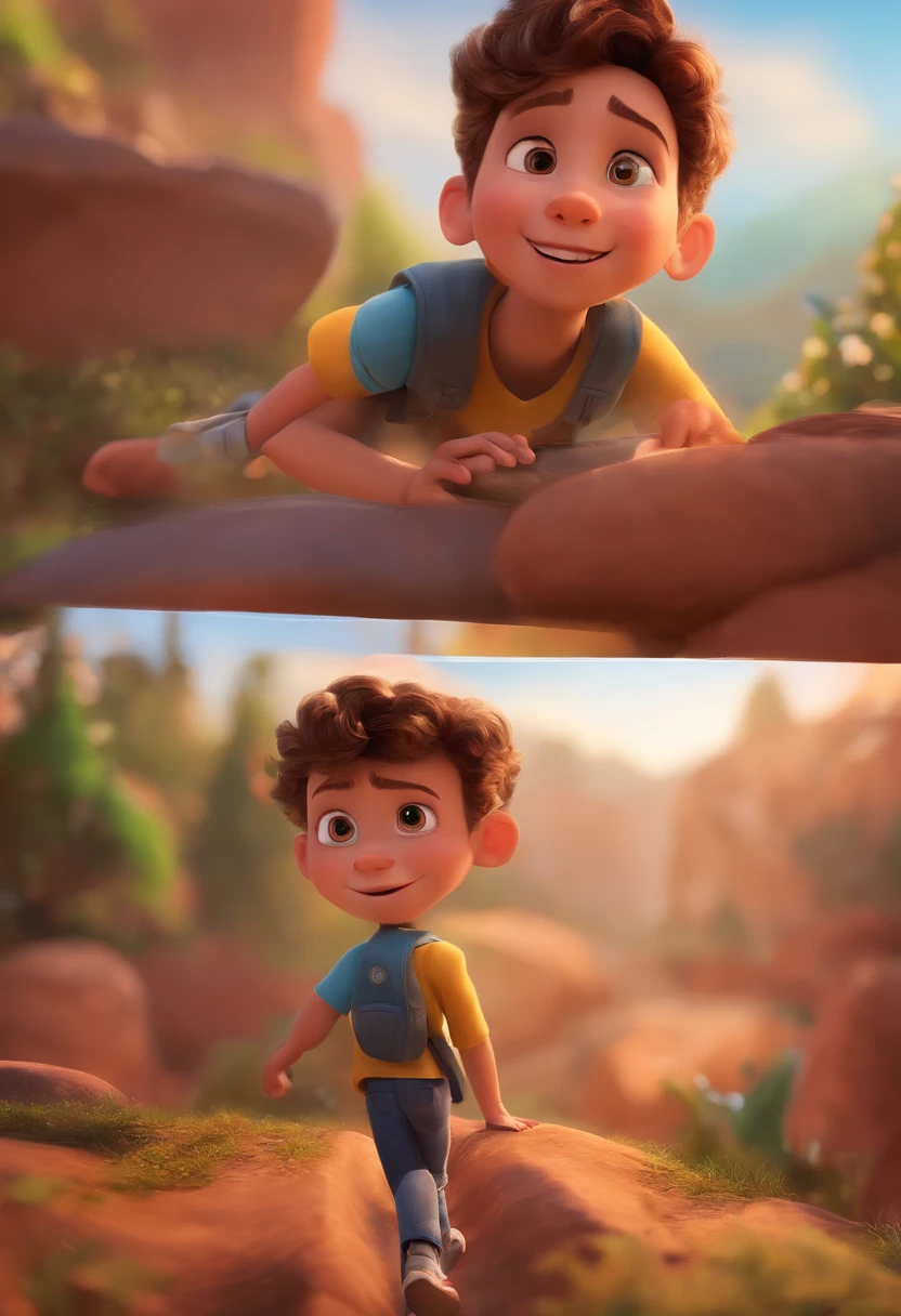 Image of a boy for a story in a YouTube video in Pixar format, He's the allabester, He's the class leader, He's outgoing, Playful and gets up for a lot of things