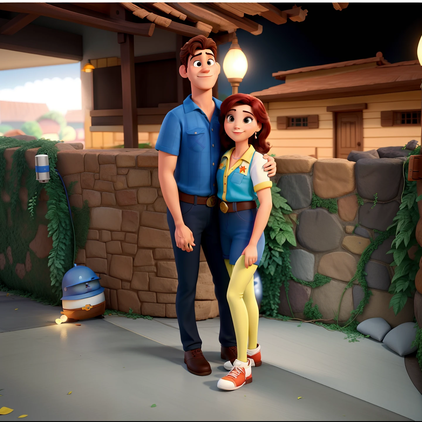 casal homem e mulher no estilo Disney Pixar, alta qualidade, melhor qualidade