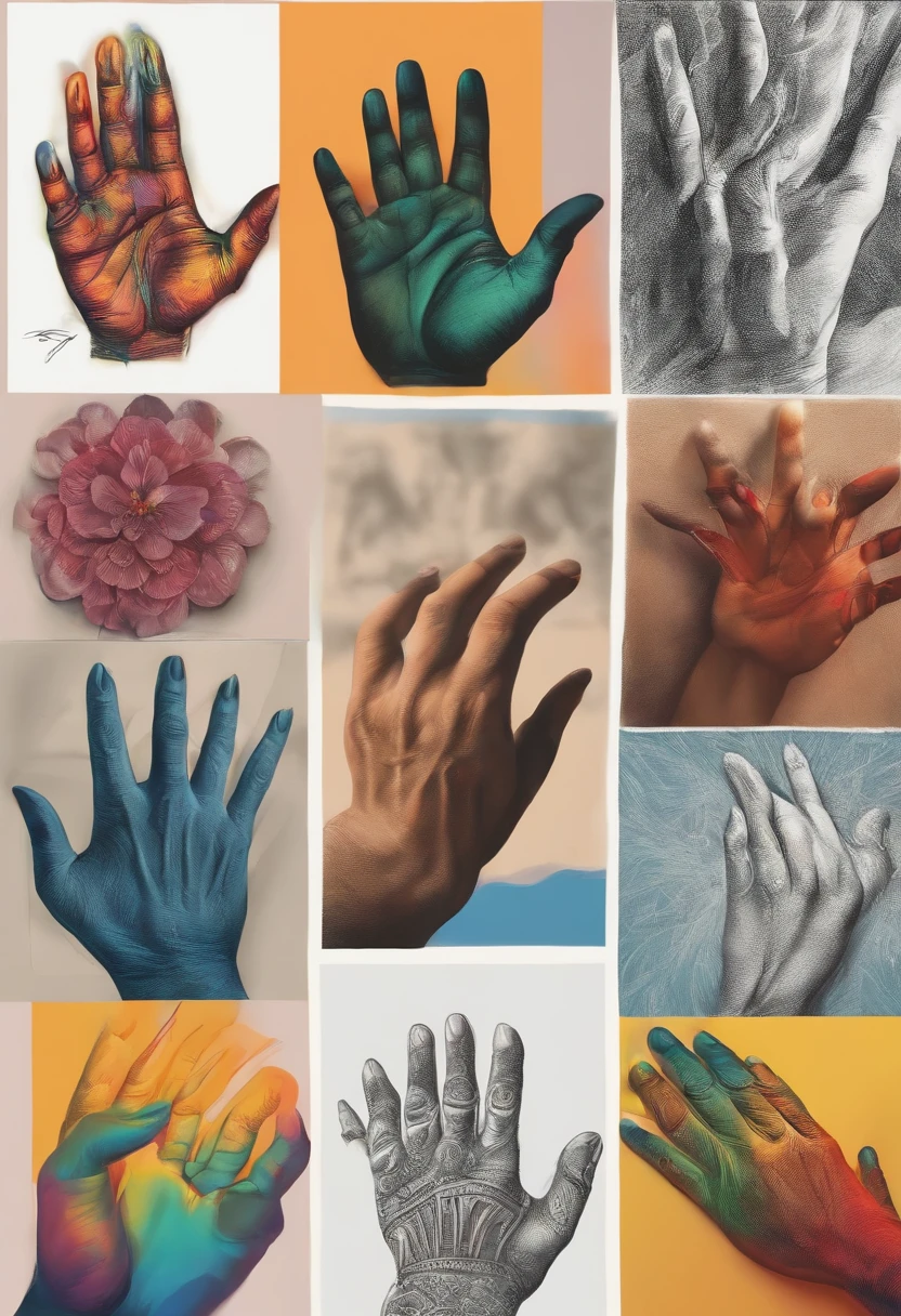 (((Masterpiece))), (((Best Quality: 1.4))), ((Super Detail: 1.4)) , hyper detailed gouache painting of female Tiefling hands:1.5, hyper detailed hands, hyper detailed fingers, detailed textures, tattoos, natural skin shader, ultra High resolution, exact anathomy, symmetry
