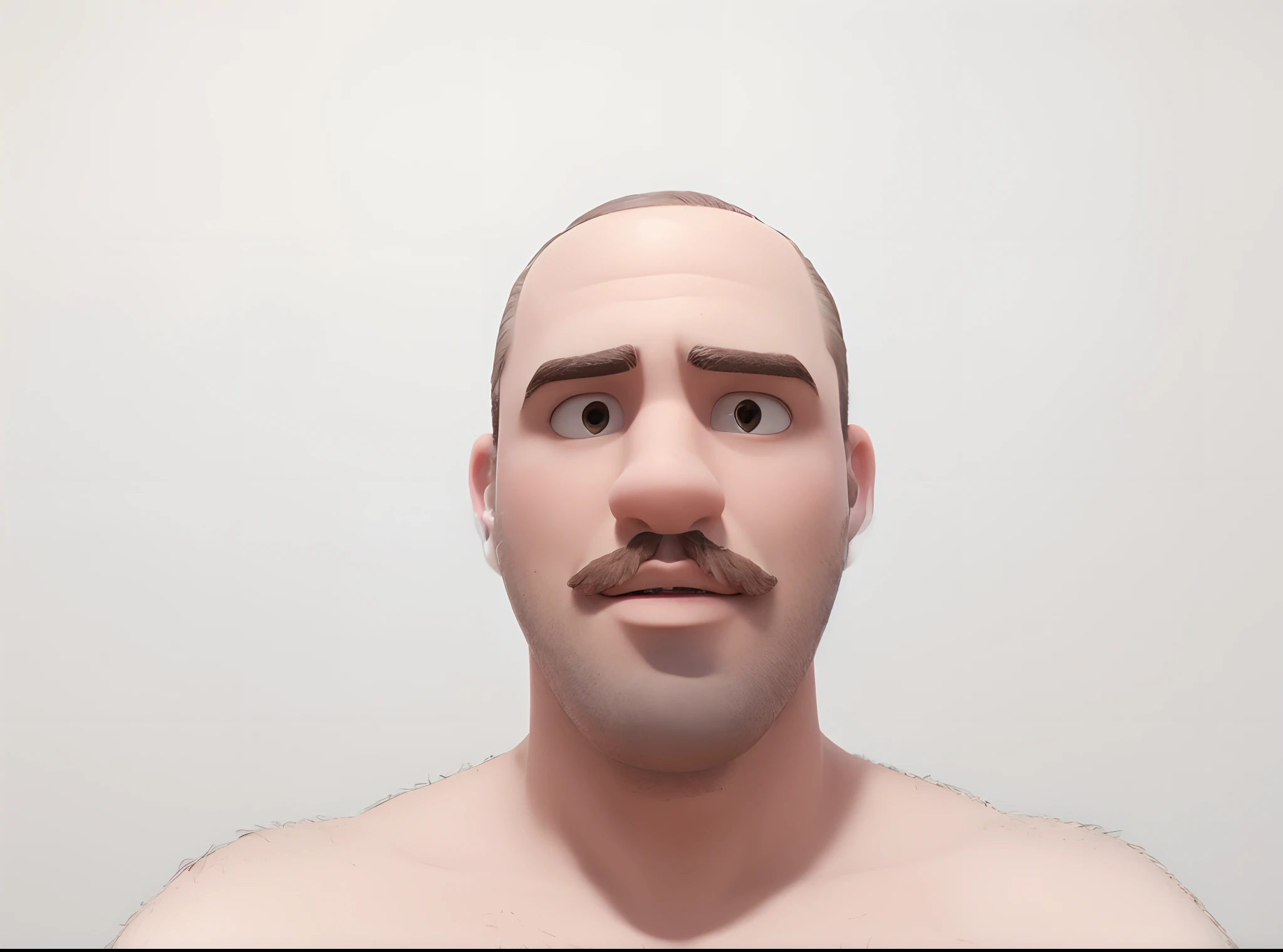 Homem branco com Bigode, estilo Disney Pixar, alta qualidade, melhor qualidade