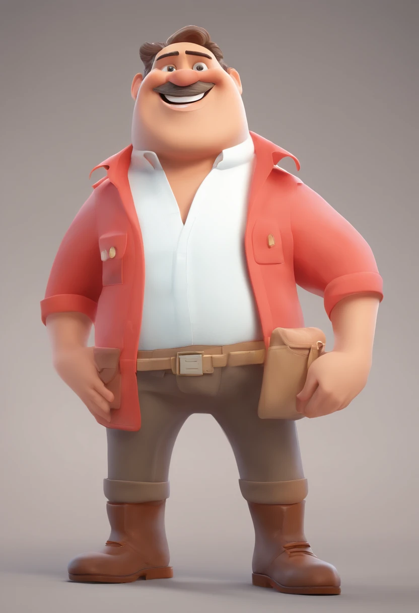 Smiling Man Illustration, sorriso insano, Homem de pele marrom com um sorriso gigante, happily smiling at the camera, sorriso atrevido, he's smiling, sorriso muito grande, Macho sorridente, foto de perfil headshot, rindo sorriso enorme, desenhando no estilo de Arte 3D, c4d, fundo de cor branco puro, estilo disney, estilo pixar render ilustracao Super Detalhe, 8k