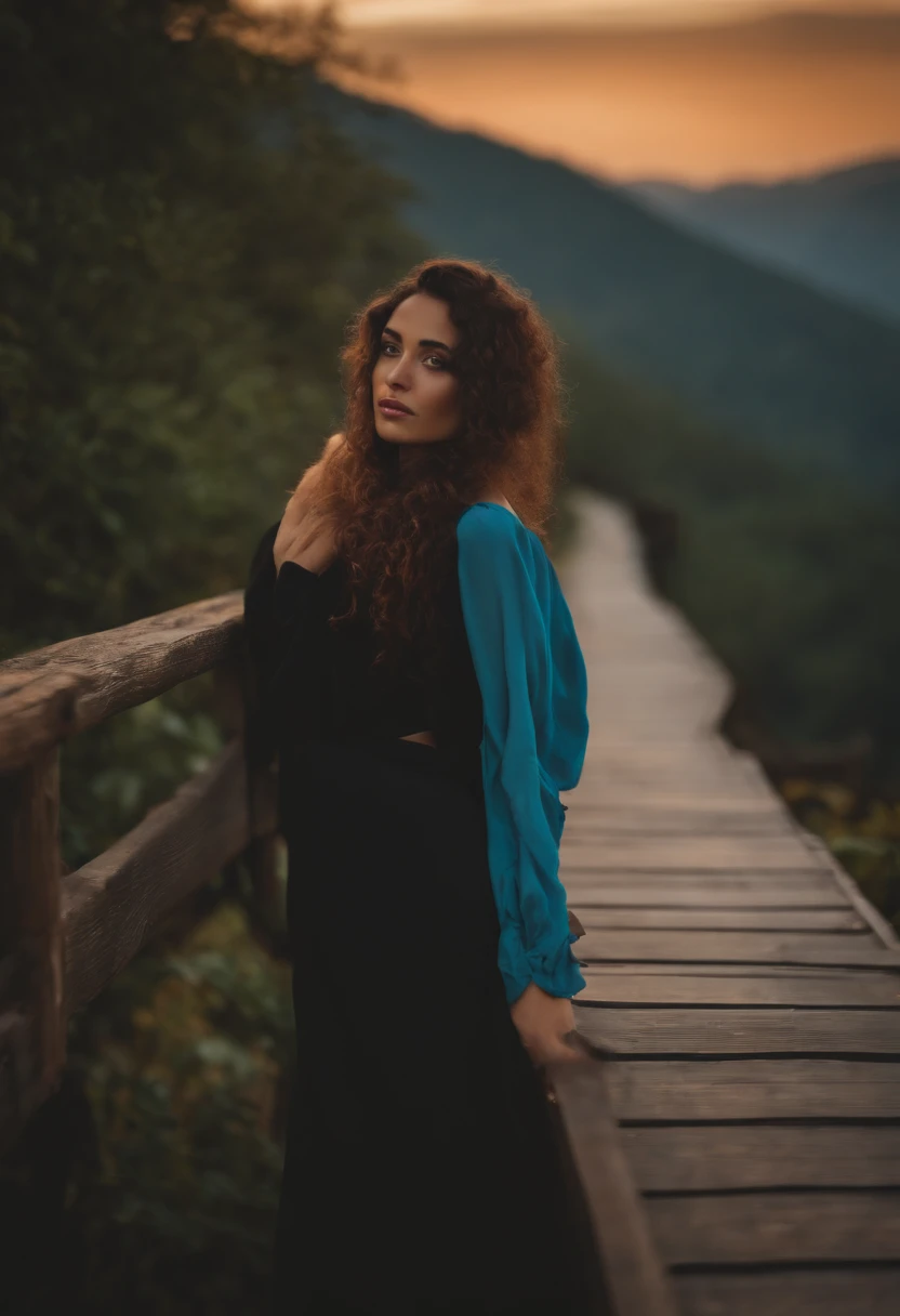 Obra-prima, de melhor qualidade, uma mulher de 22 anos, cabelos pretos longos e lisos