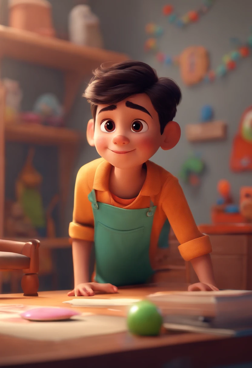 Image of a boy for a story in a YouTube video in Pixar format, He's the little allabester, He's the class leader, He's outgoing, Playful and gets up for a lot of things