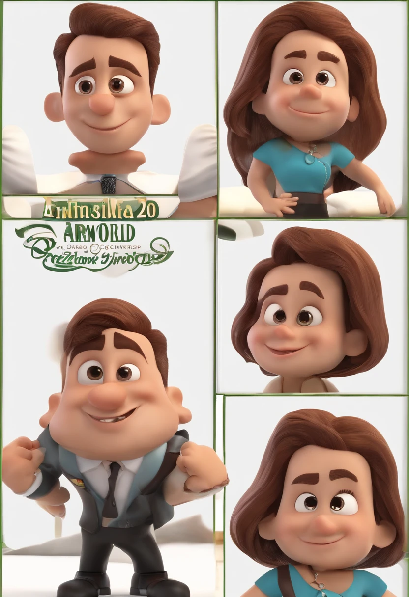 Homem magro,sem cabelo,careca com barba , and with a dress blouse and name written in front of the image JUNIOR and @junior360k, magro com rosto magro .de uns 35 anos ,bem magro Caractere estilizado, animation style rendering, 3D estilizado, Arnold Maya render, 3 d render stylized, toon render keyshot, Personagem 3D, Personagem 3D, 3d rendering stylized, 3 d character render, personagem de desenho animado, Personagem de close up, Pose de personagem,  (Estilo Pixar)